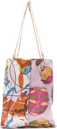 Manipuri Borsa tote con stampa grafica - Rosa