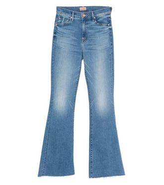 Mother Blue Straight Mid Rise Jeans
