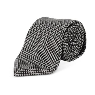 Tom Ford Accessoires, Heren, Veelkleurig, ONE Size, Micro-pattern Zijden Stropdas