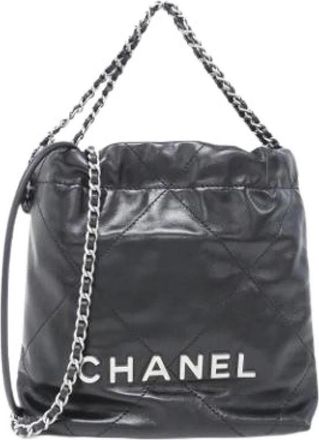 Chanel Pre-owned Vintage Bucket Bag - Dames - Vintage Tas - Zwart - ONE Size - Leer - Vintage