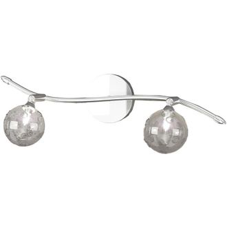 Top-Light Applique Contemporanea Orizz Super Ball Metallo Cromo Vetro Pirex 2 Luci G9
