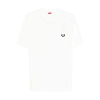 Kenzo T-Shirts, male, White, Size: XL Wild Tiger Embroidered T-Shirt