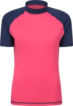 Mountain Warehouse Short Sleeves Womens UV Rash Vest - UPF50+ Sun Protection Ladies Rash Guard, Quick Dry, Flat Seams Top - for Spring Summer Swimming, Beach & Under a W