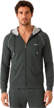 HUGO BOSS Mix&Match Jacket H - Heren - Vesten met rits - Groen - 2XL - Katoen - Hoodies & sweatvesten