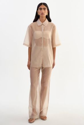 LaMarque Manda | Sheer Shirt in Beige at Nordstrom, Size Xx-Small