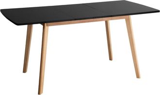 Happy Garden Mesa extensible 120 / 160cm negra en madera de haya
