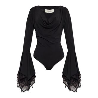 Blumarine Body, female, Black, Size: 3XS Long Sleeve Bodysuit