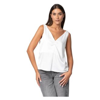 Kocca Sleeveless Tops, female, White, Size: XL Silky Soft Vest Style Top
