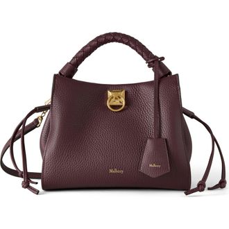 Mulberry Small Iris Leather Top Handle Bag in Black Cherry at Nordstrom