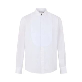 Roberto Cavalli Tuxedo Shirt - Heren - Casual Overhemden - Wit - XL - Katoen - Overhemden