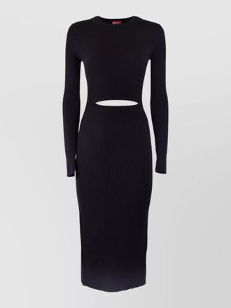 Diesel crew neck cut out ribbed midi dress