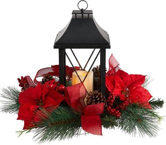 Nearly Natural 15In Holiday Table Arrangement