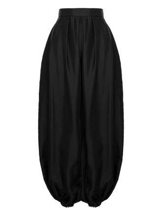 Manur&iacute; Bazar pleated trousers - women - Silk - L - Black