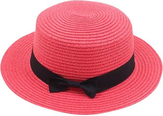 Generic Wide Brim Straw Hat for Women Solid Color Floppy Fedora Felts Hats with Bowknot UPF50+ UV Protection Folding Lightweight Packable Casual Summer Beach 