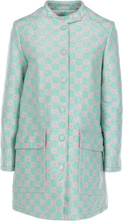 Gucci 2010s GG coat - women - Cotton/Wool/Viscose/Polyurethane/Cupro - 36 - Blue