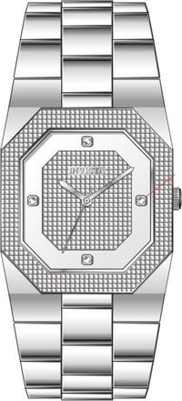 Invicta Cuadro 49865 Dames Horloge - Quartz Uurwerk - Roestvrij Staal met zilveren Wijzerplaat - 27mm