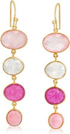 Ross-Simons Multi-Gemstone Drop Earrings in 18kt Gold Over Sterling