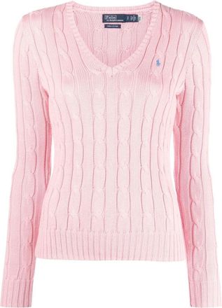 Polo Ralph Lauren cable-knit sweater - women - Cotton/RDS Product Name: BLACK ORCHID EDP Division: TF (TOM FORD BEAUTY) ALCOHOL DENAT. - L - Pink