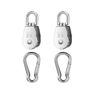 OEM Adatto Per Una Semplice Puleggia M25 In Acciaio Inox 304 Color Argento Con 2 Ganci A Molla