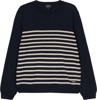 A.P.C. Matthew striped sweater - men - Cotton/Cashmere - M - Blue