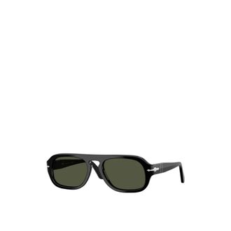 Persol Sunglasses, male, Black, 56 MM, Classic Rectangular Unisex Sunglasses
