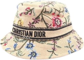 Dior Pre-owned D-Bobby Cotton Nylon Hat - Dames - Vintage Accessoires - Beige - ONE Size - Nylon - Vintage