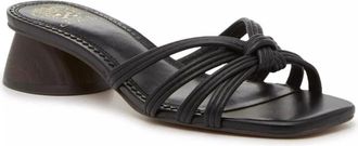 Vince Camuto Womens Vince Camuto Laniah Sandals Black Slip On Square Toe Block Heel HAWK1952