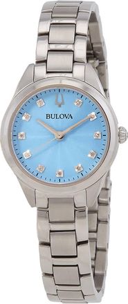 Bulova Sutton Quartz Diamond Blue Dial Ladies Watch 96P250