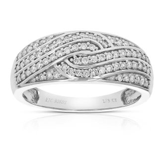 Vir Jewels 1/3 cttw Lab Grown Diamond Wedding Band in Sterling Silver For Women