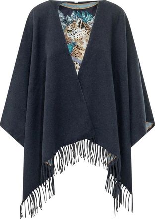 Ferragamo Cape Felindra - Dames - Wintersjaals - Blauw - ONE Size - Accessoires