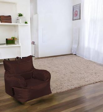Talamo Italia Talamo Italia - Dmora Sill&oacute;n Tapizado Con Reposabrazos, Color Marr&oacute;n, Medidas 80 X 80 X 80 Cm, Con Embalaje Reforzado