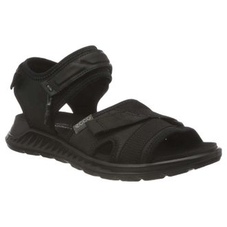 Ecco Ecco Exowrap Nubuck Textile Womens Hook and loop Sandals - Black - Size:UK 6.5-7
