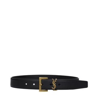 Saint Laurent Cassandre Cintura Donnas Pelle nera