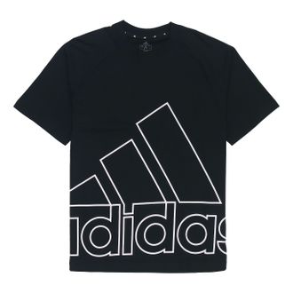 adidas Unisex U Big Logo T Printing Round-neck Black H60662