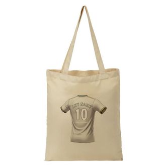 Unigift Personalised Gift - West Yorkshire Football Fan Tote Shopping Bag (White Jersey Design) Custom Name - Beeston LS11 Club