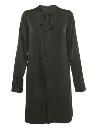 Polo Ralph Lauren tie black mini dress - women - Triacetate/Polyester - S