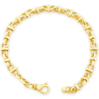 Pompeii3 Mens 14k Gold (25gram) or Platinum (40gram) 7mm Link Bracelet 8.5