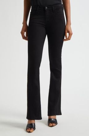 L'agence Cara Low Rise Bootcut Jeans in Noir at Nordstrom, Size 30