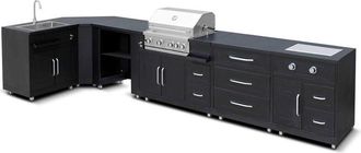 Oviala Oviala - Cocina en forma con 6 elementos, incluyendo 2 módulos de cocción