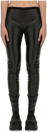 Rick Owens Leren Leggings - Dames - Leggings - Zwart - M - Leer - Broeken