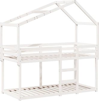 vidaXL Bunk Bed without Mattress White 90x190 cm Single Solid Wood Pine Vidaxl