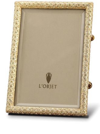 L'OBJET pav&eacute; setting Swarovski rectangular photo frame - Gold