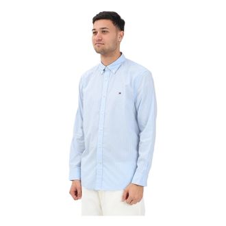 Tommy Hilfiger TH Flex Pinstripe Shirt - Heren - Casual Overhemden - Blauw - S - Katoen - Overhemden