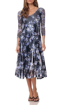 Komarov Midi Length Dress with Lace Details in Waercolor Breeze at Nordstrom, Size X-Large