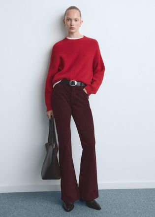 Mango Jeans flare velluto vino - Donna - 36 - MANGO