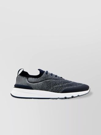 Brunello Cucinelli cotton sneakers with knit upper and pull tab
