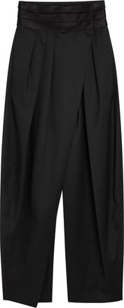 Alaia Barrel-leg Silk and Stretch-wool Trousers - Black - 40 (UK12 / M)