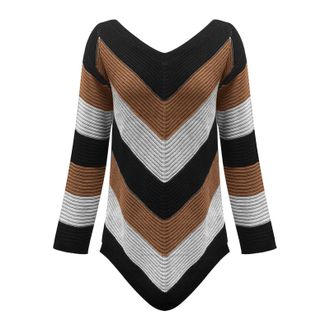 Generic Deals of The Day Sale Black of Friday Winter Sweatshirt for Women Womens 2024 Autumn/Winter New Loose Contrast Knitted Top Sweater Christmas Jumpers f