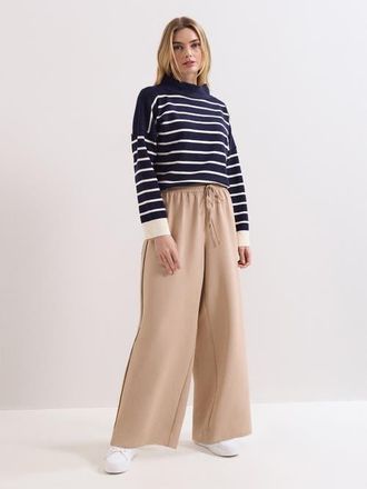 Phase Eight Wide Leg Stripe Detail Skye Trousers in Camel at Nordstrom, Size 10