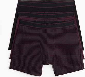 H&M 3er-Pack Halblange Trunks - Purple